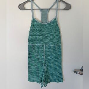 Aerie Blue and Green Ribbed Romper for Lounge or Activewear